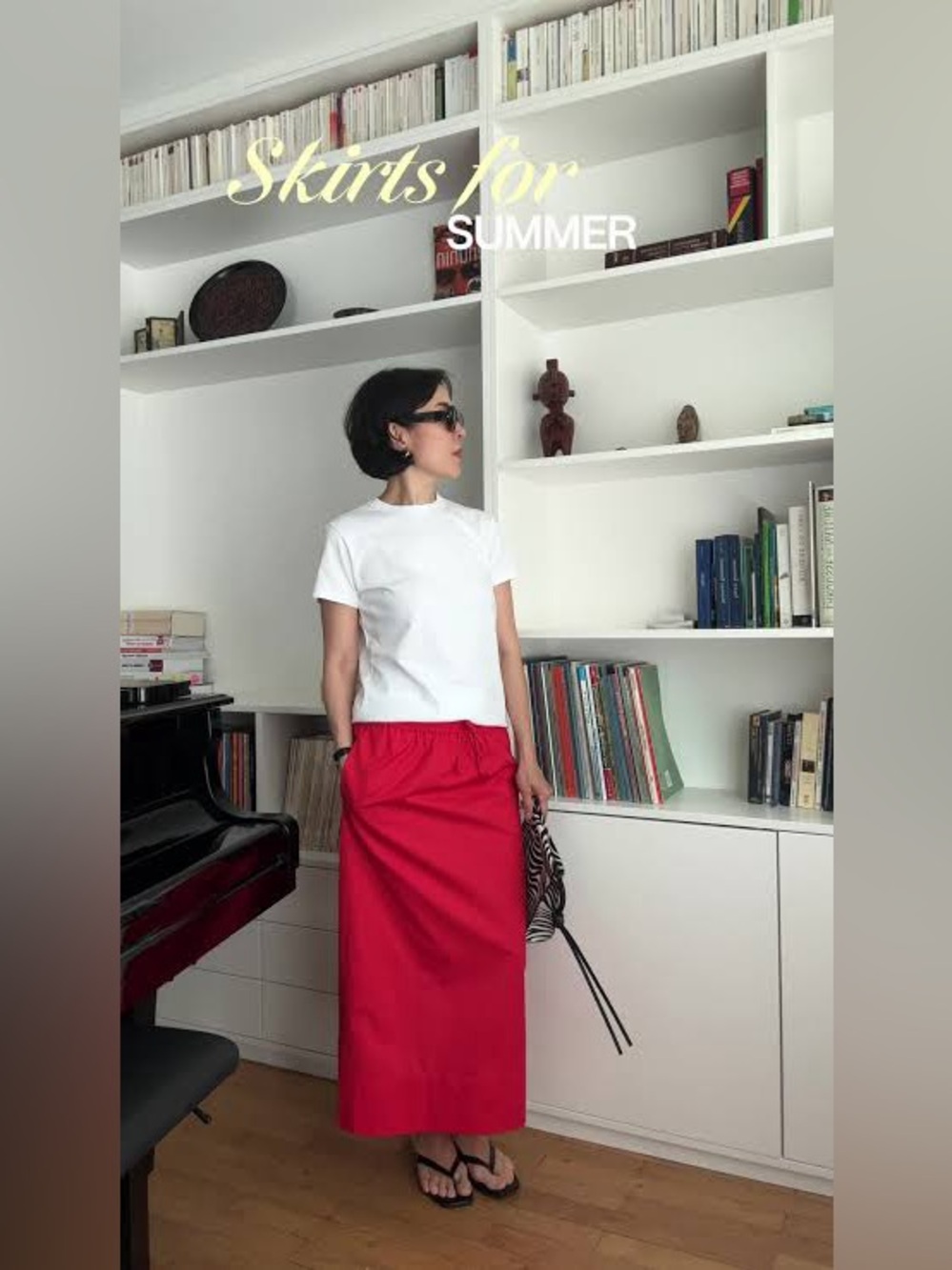 Zara ZW collection poplin midi skirt